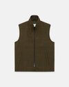 Made-in-UK Olive with Orange Pane Tweed Gilet
