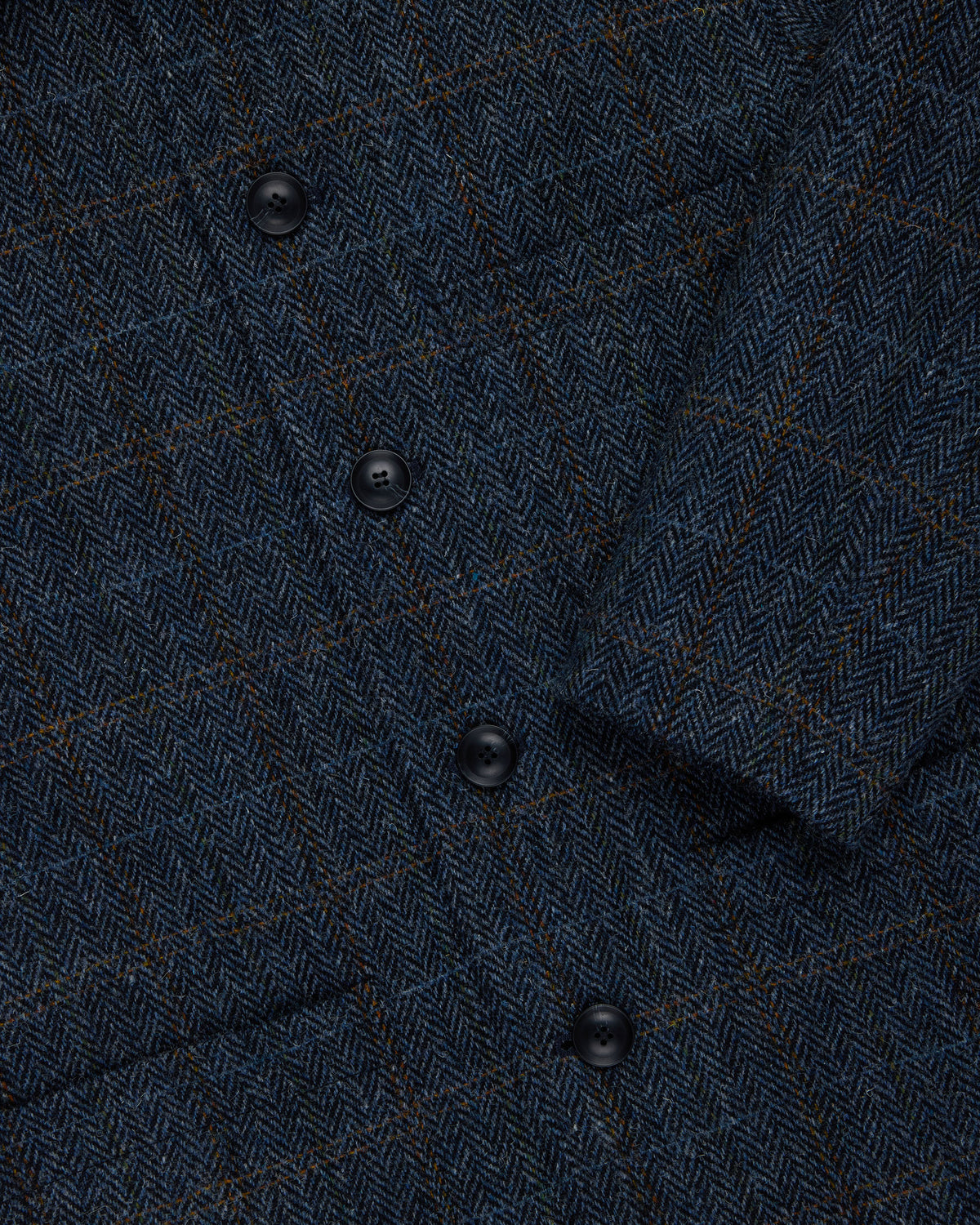 Made-in-England Blue Herringbone Harris Tweed Chore Jacket