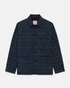 Made-in-England Blue Herringbone Harris Tweed Chore Jacket