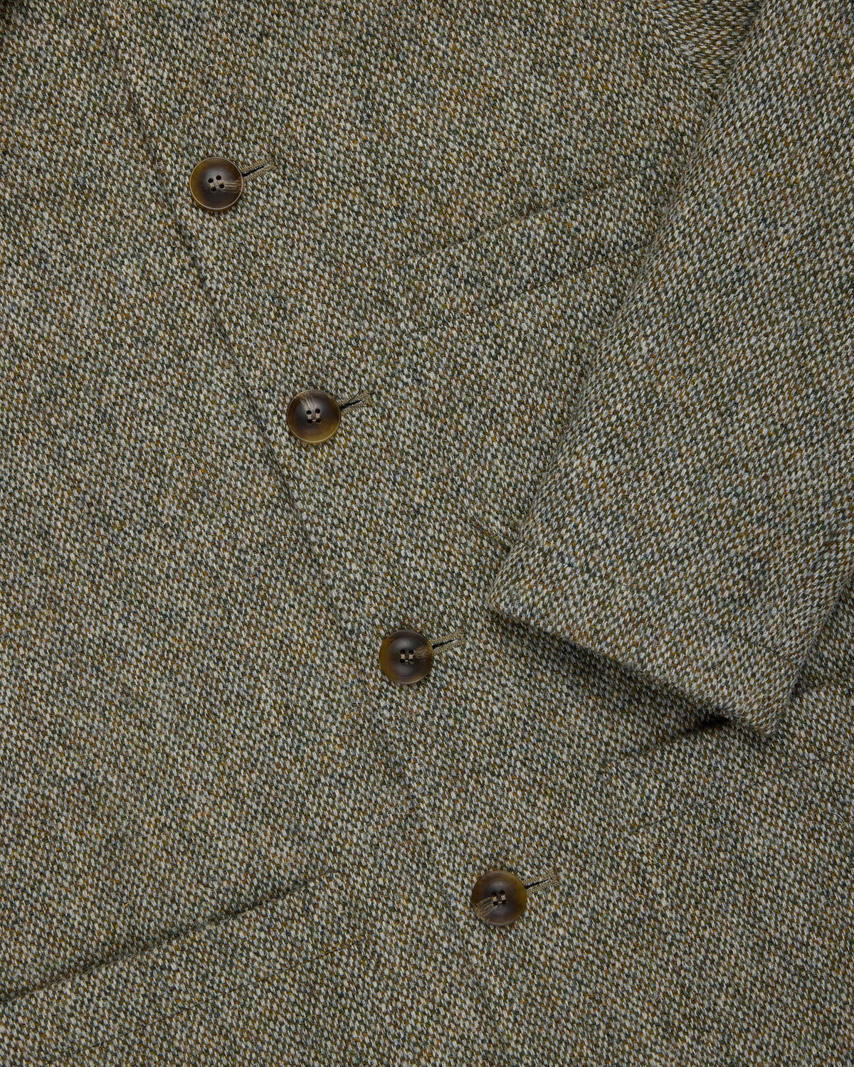Made-in-England Light Olive Barleycorn Harris Tweed Chore Jacket