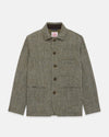Made-in-England Light Olive Barleycorn Harris Tweed Chore Jacket
