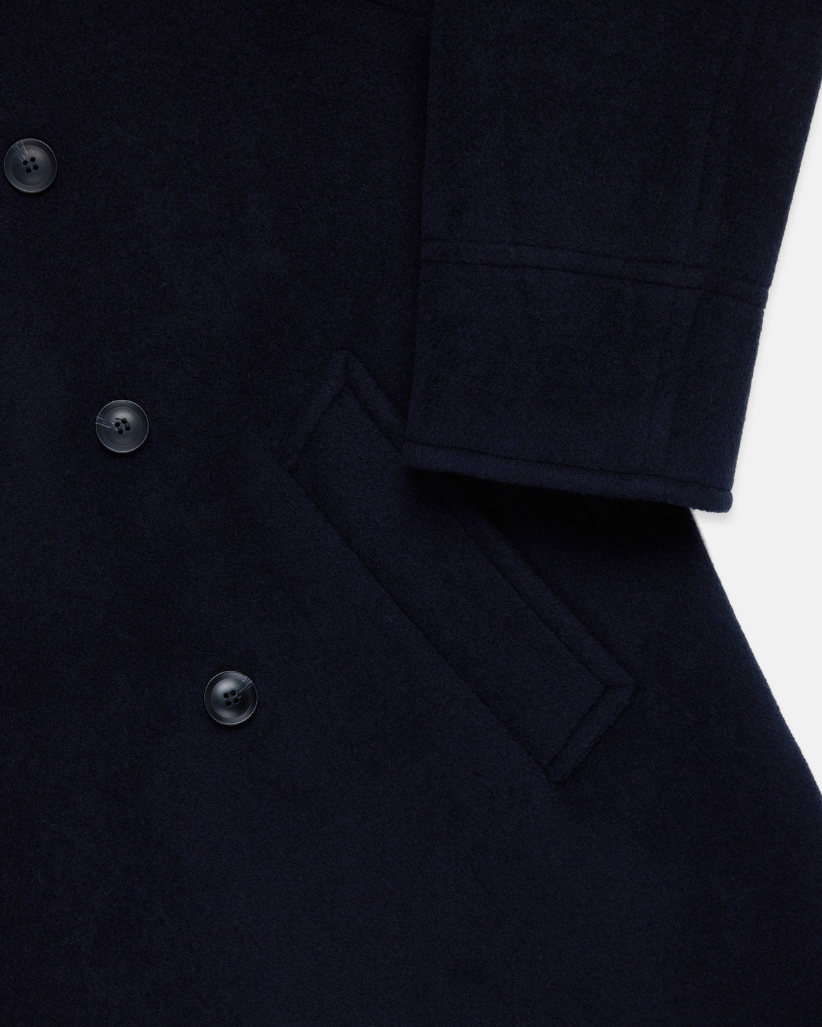 Made-in-England Navy Melton Wool Peacoat