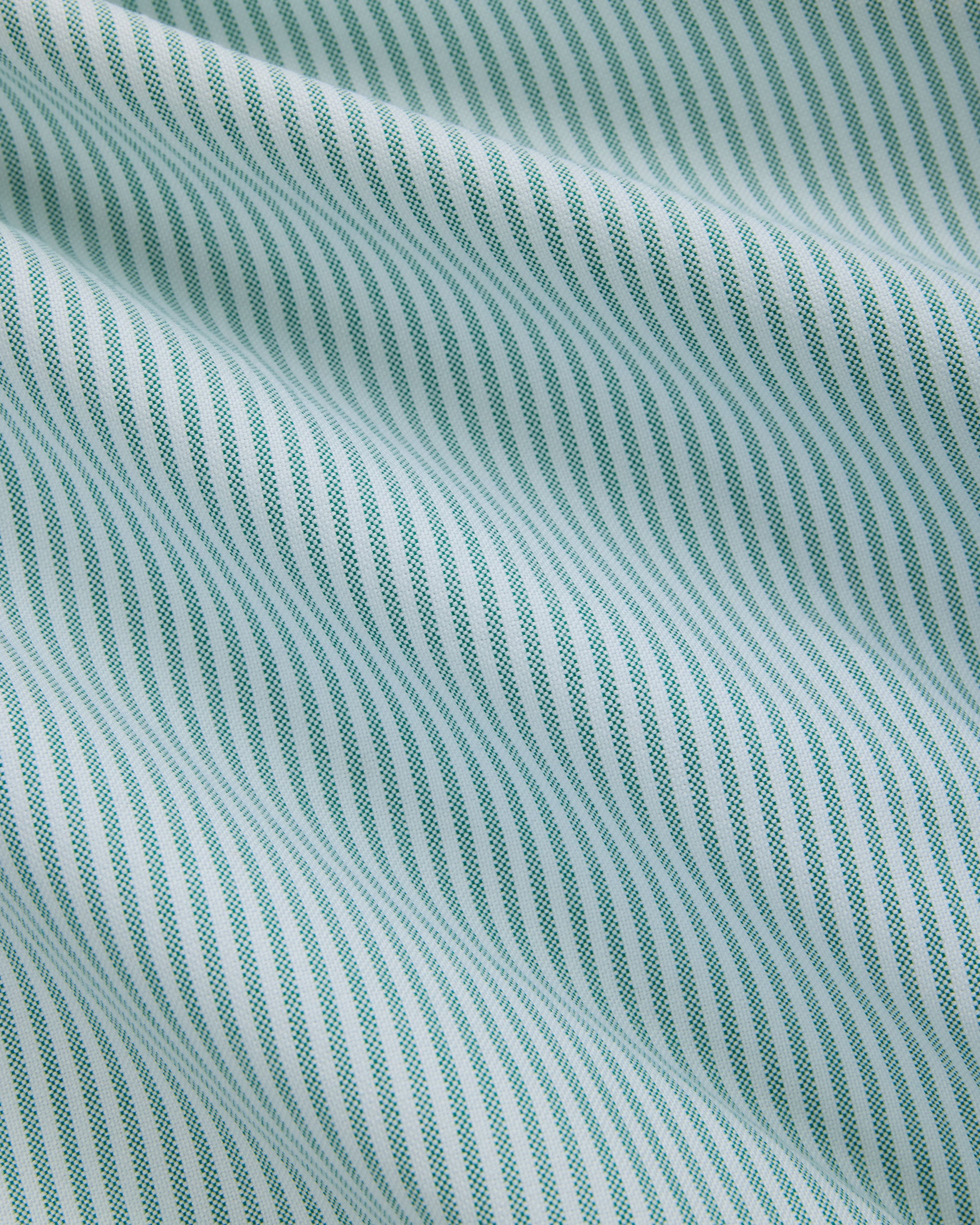 Flap Pocket Green University Stripe Oxford Cloth Shirt - Classic Fit