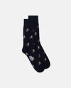 Made-in-UK Navy Bulldogs Motif Cotton Socks