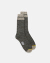Made-in-UK Charcoal & Yellow British Wool Socks