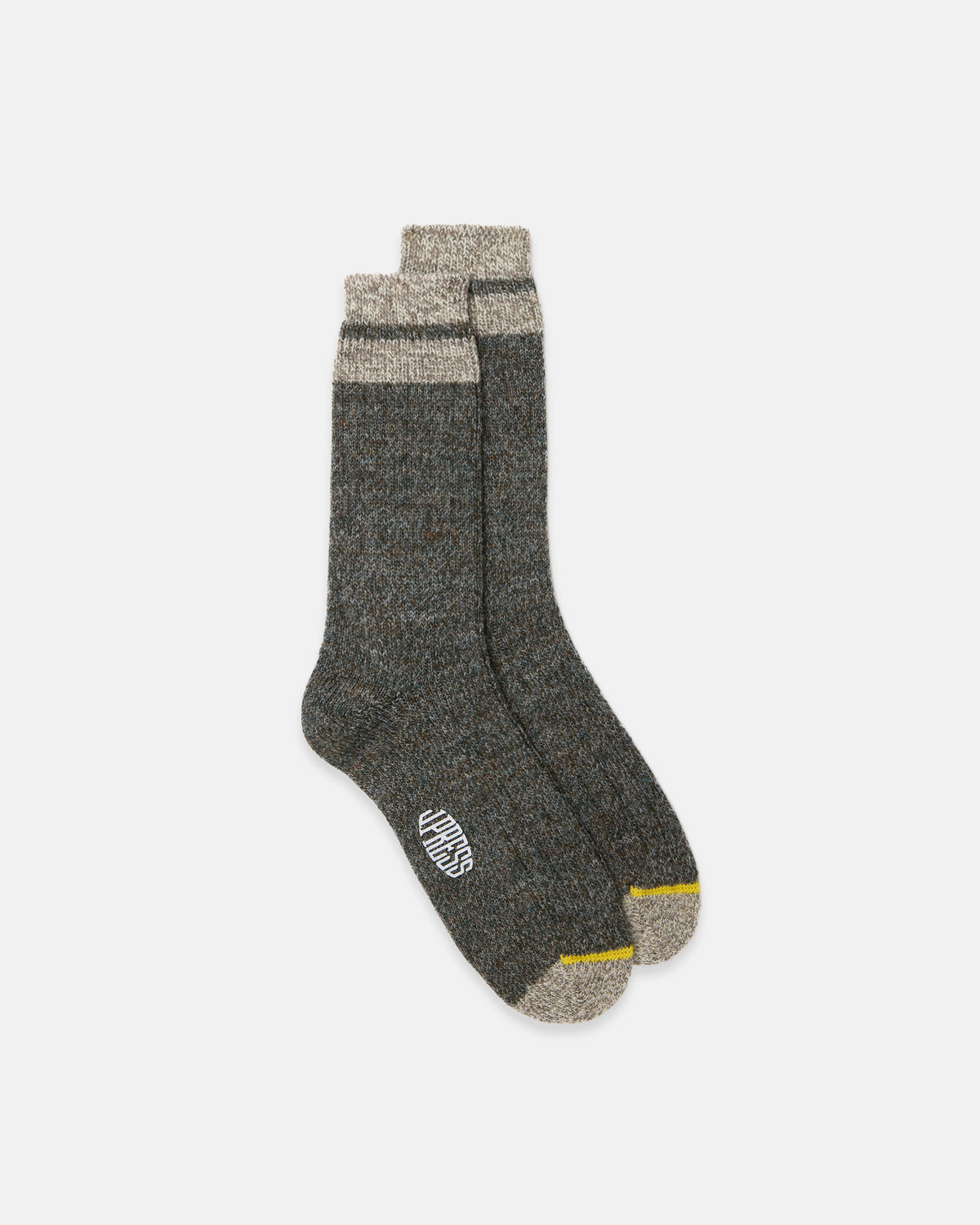 Made-in-UK Charcoal & Yellow British Wool Socks