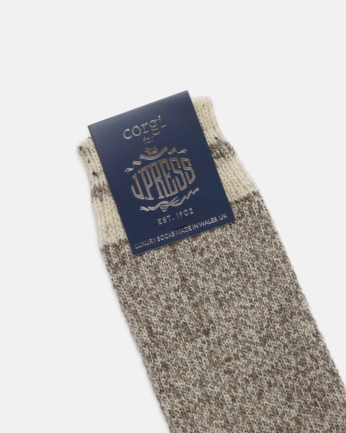 Made-in-UK Silver & Orange British Wool Socks