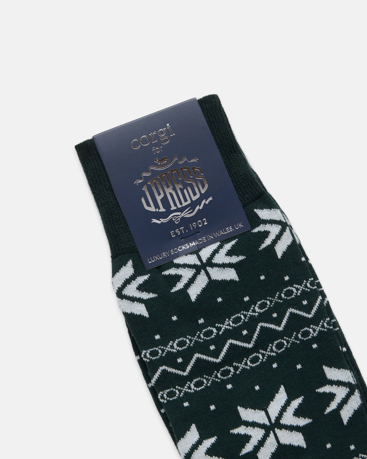 Made-in-UK Forest Fair Isle Cotton Socks