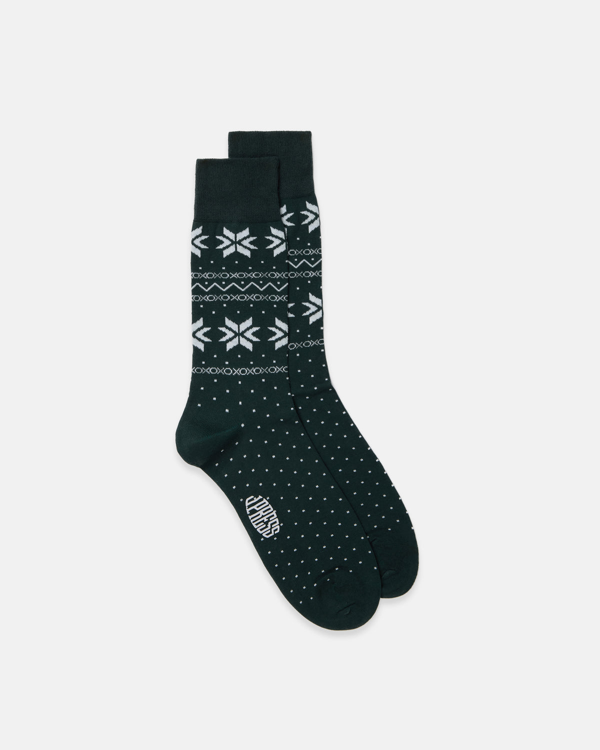 Made-in-UK Forest Fair Isle Cotton Socks