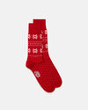 Made-in-UK Red Fair Isle Cotton Socks