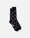 Made-in-UK Navy Holiday Bulldogs Motif Cotton Socks