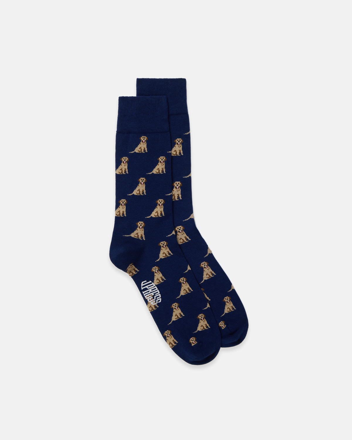 Made-in-UK Navy Labradors Motif Cotton Socks