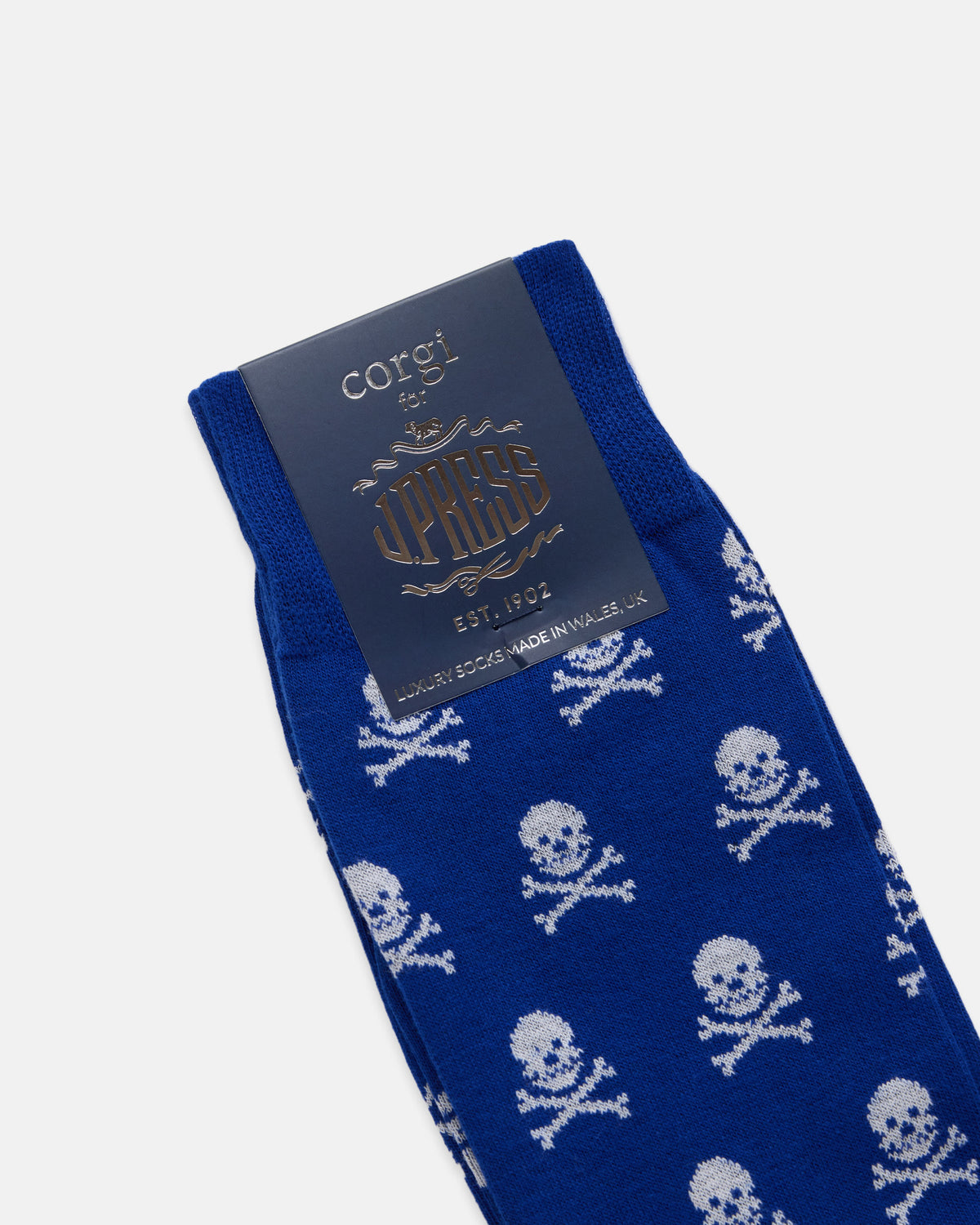 Made-in-UK Royal Skull & Bones Motif Cotton Socks