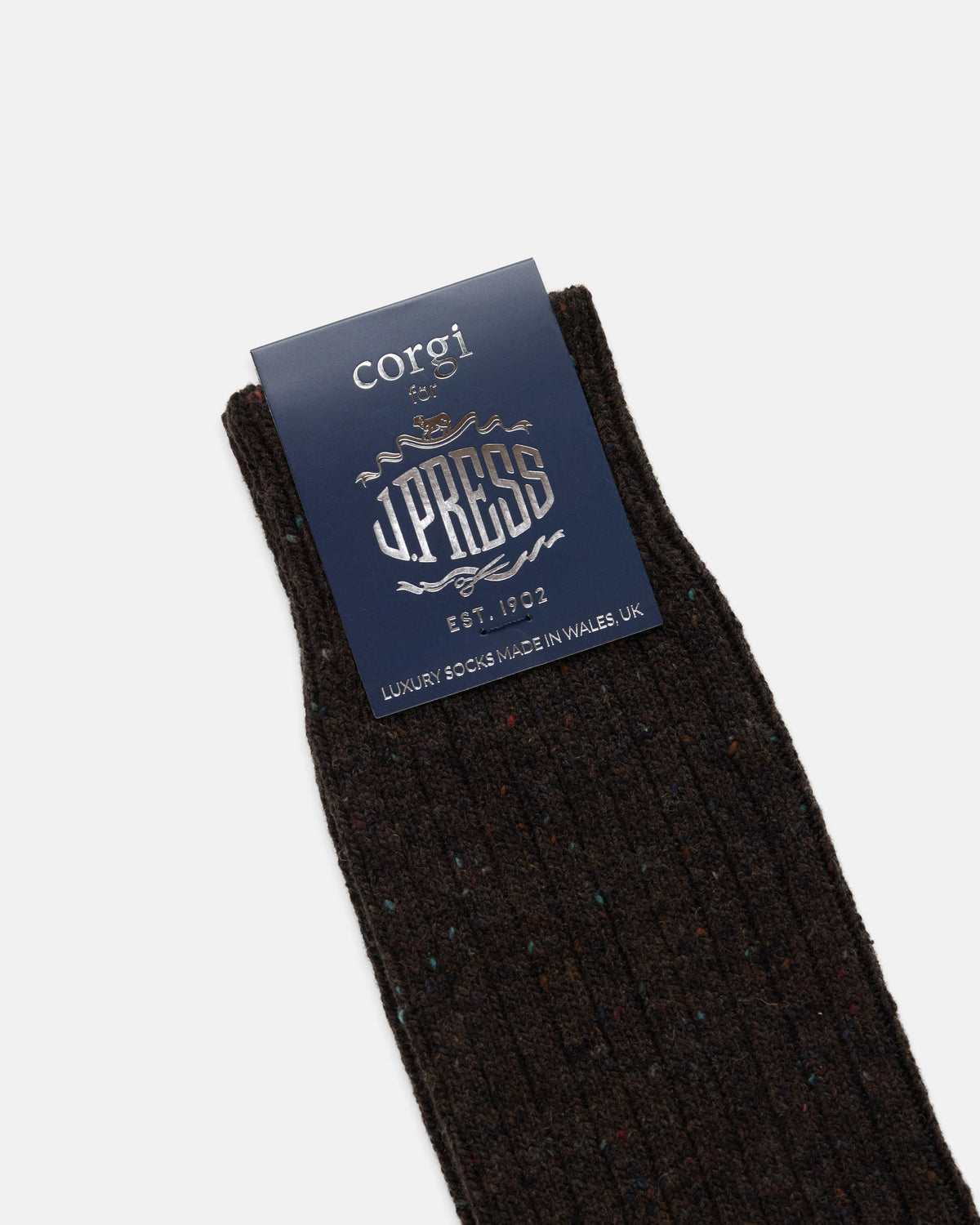 Made-in-UK Brown Donegal Wool Socks