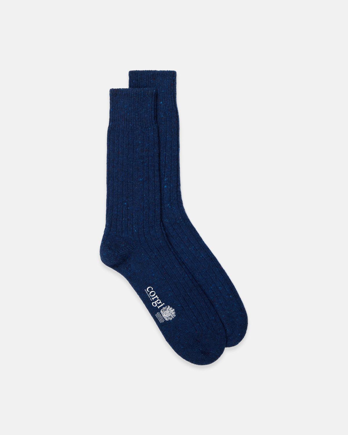 Made-in-UK Navy Donegal Wool Socks