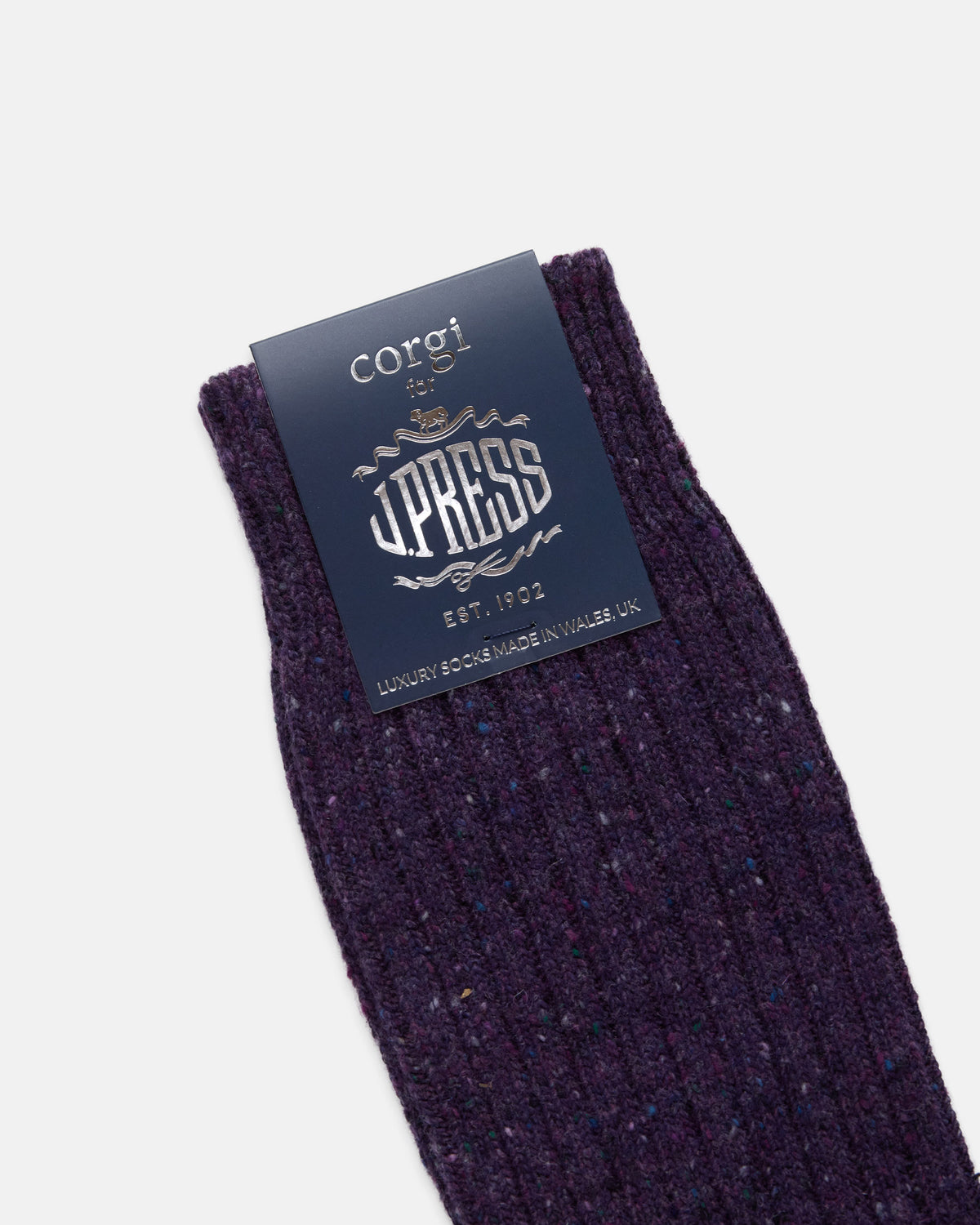 Made-in-UK Purple Donegal Wool Socks
