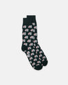 Made-in-UK Dark Green Cards Motif Cotton Socks