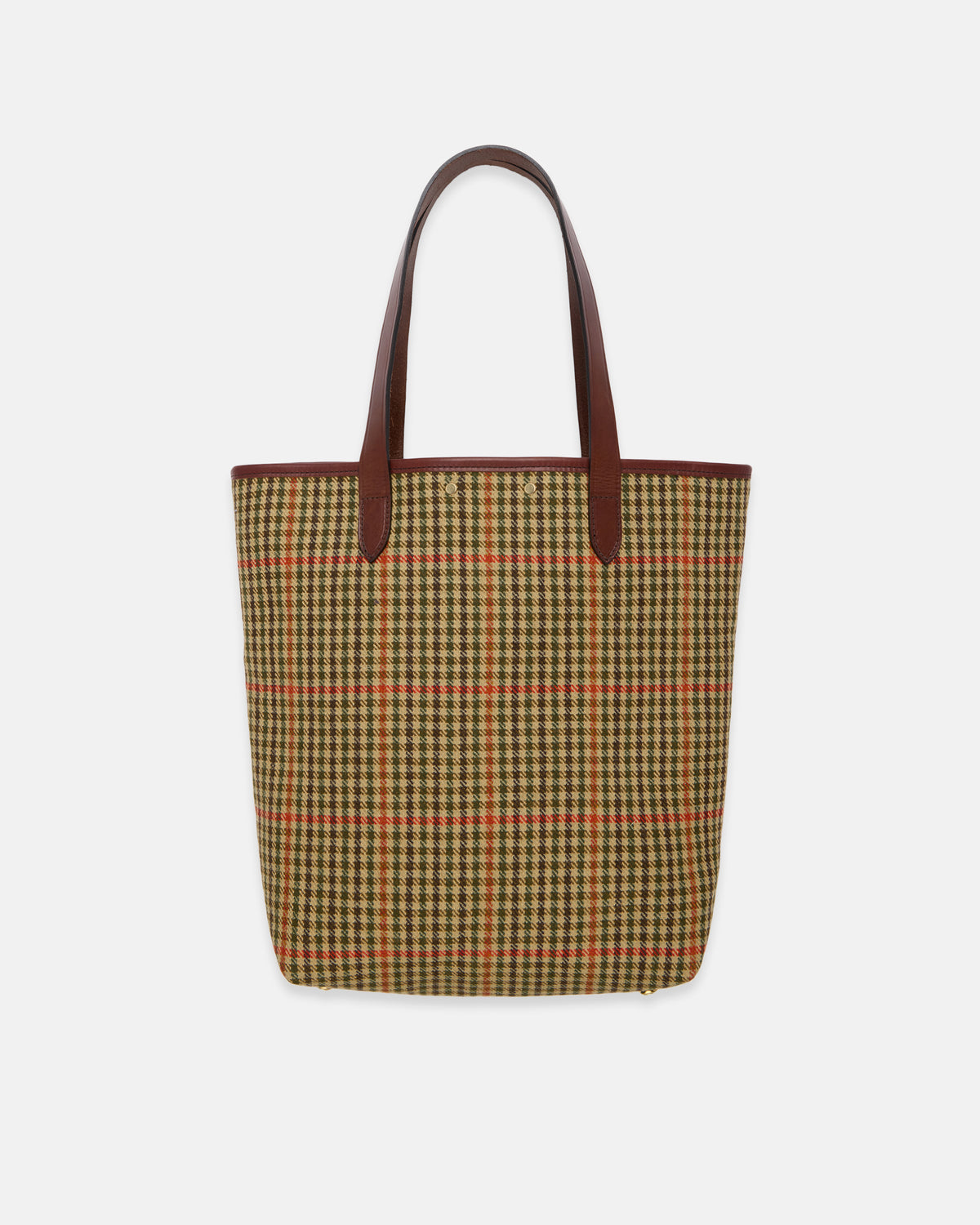 Made-in-England Olive Check Tweed Tote Bag