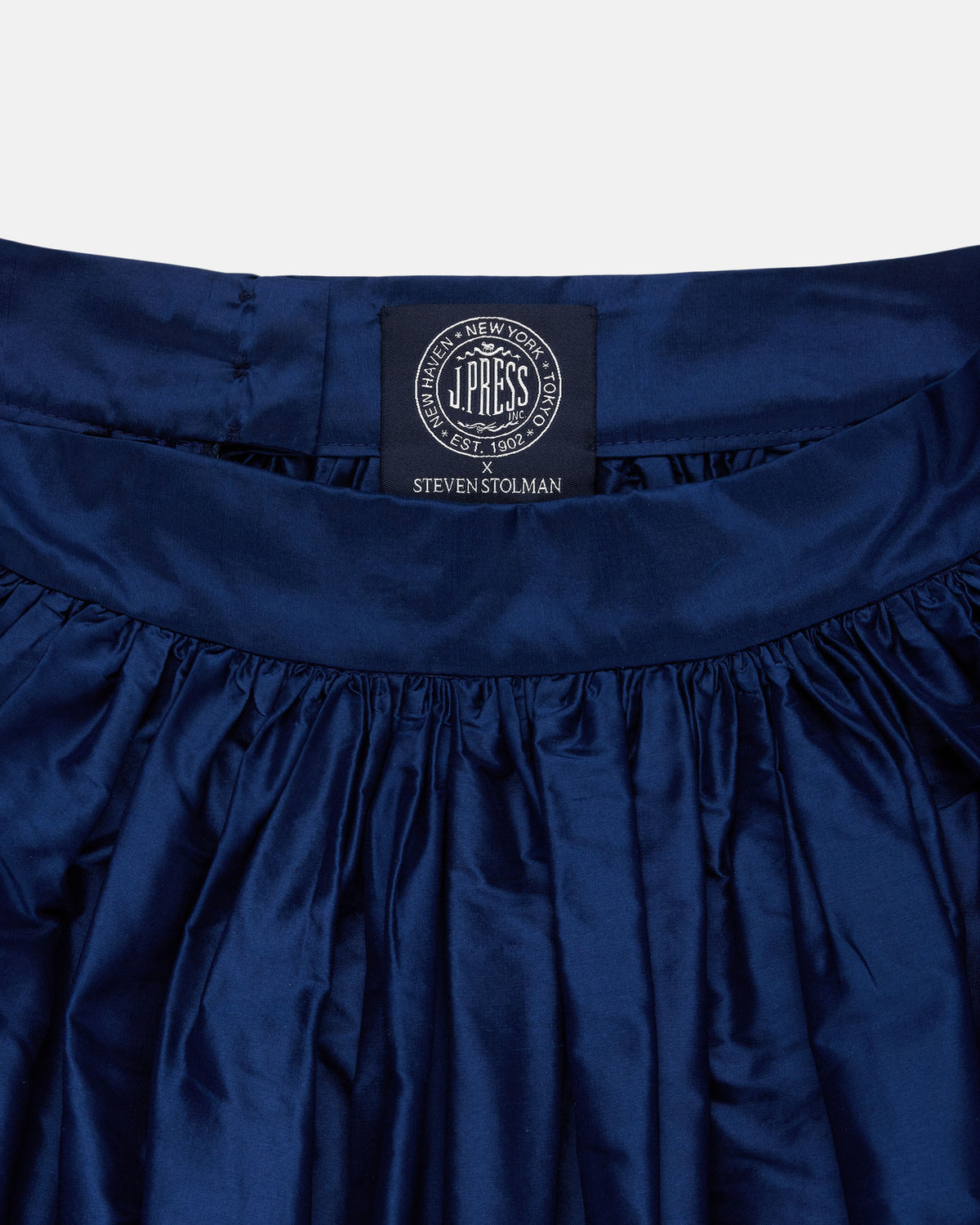 Made-in-USA Women's Navy Silk Taffeta Ball Skirt