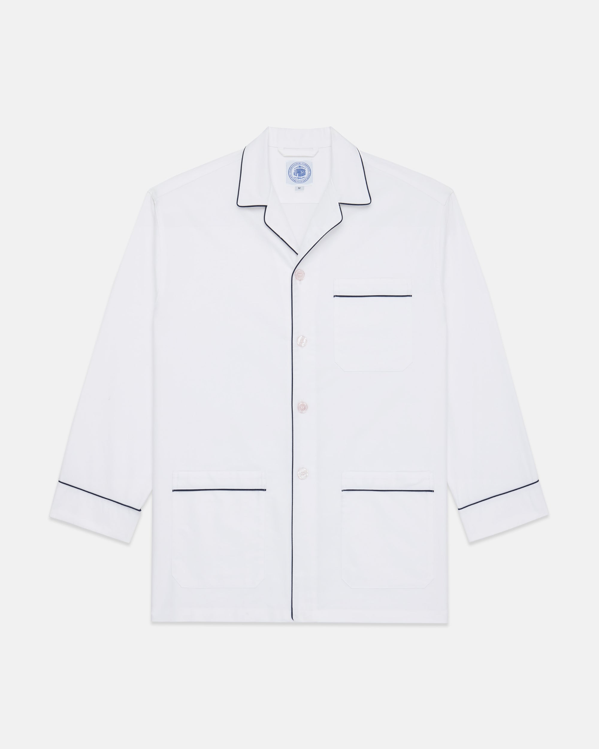 Made-in-Canada White Cotton Oxford Cloth Pajamas