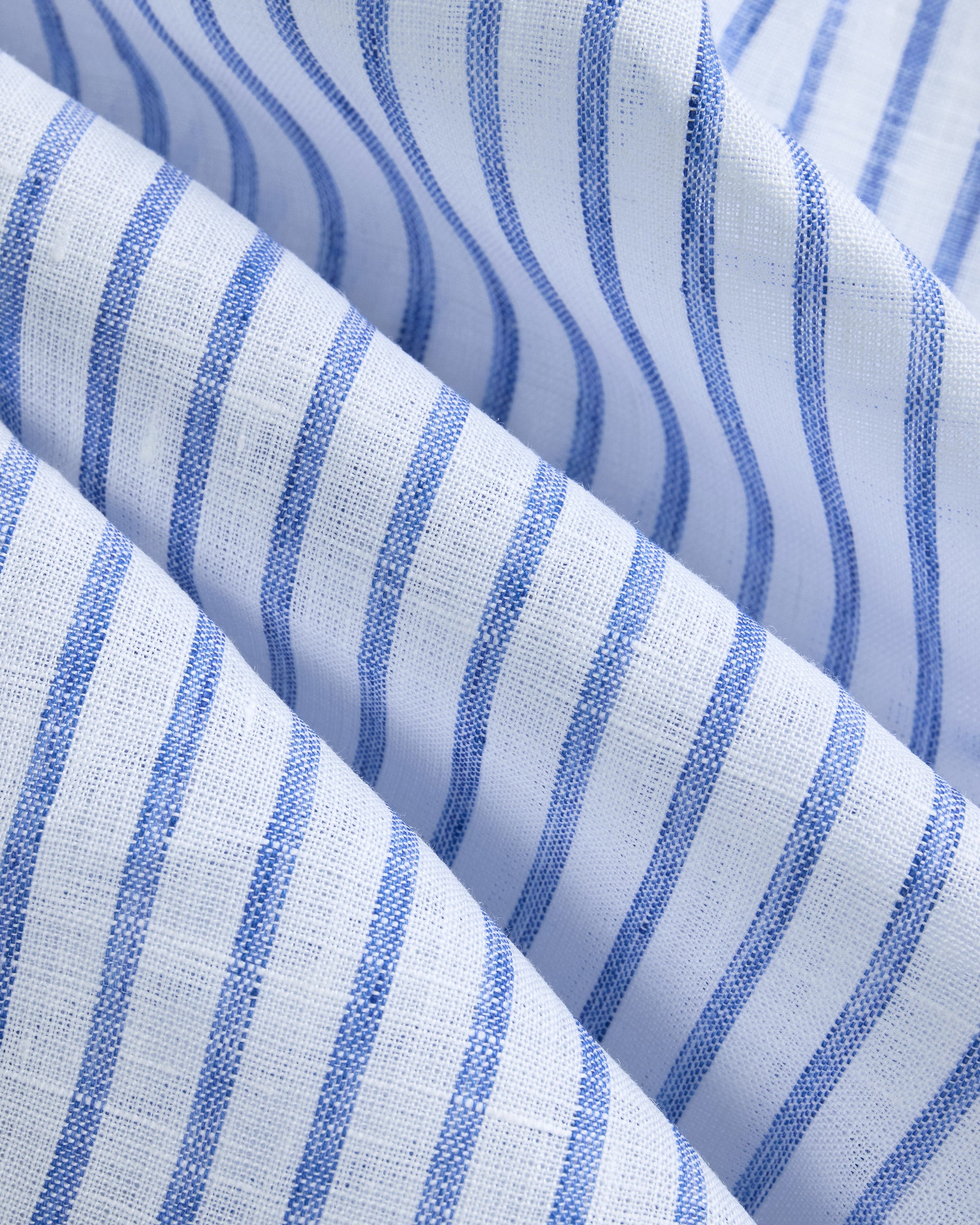 Made-in-USA Thomas Mason Blue Blazer Stripe Linen Shirt | J. PRESS