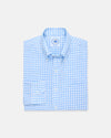 Made-in-USA Thomas Mason Light Blue Gingham Linen Shirt - Classic Fit
