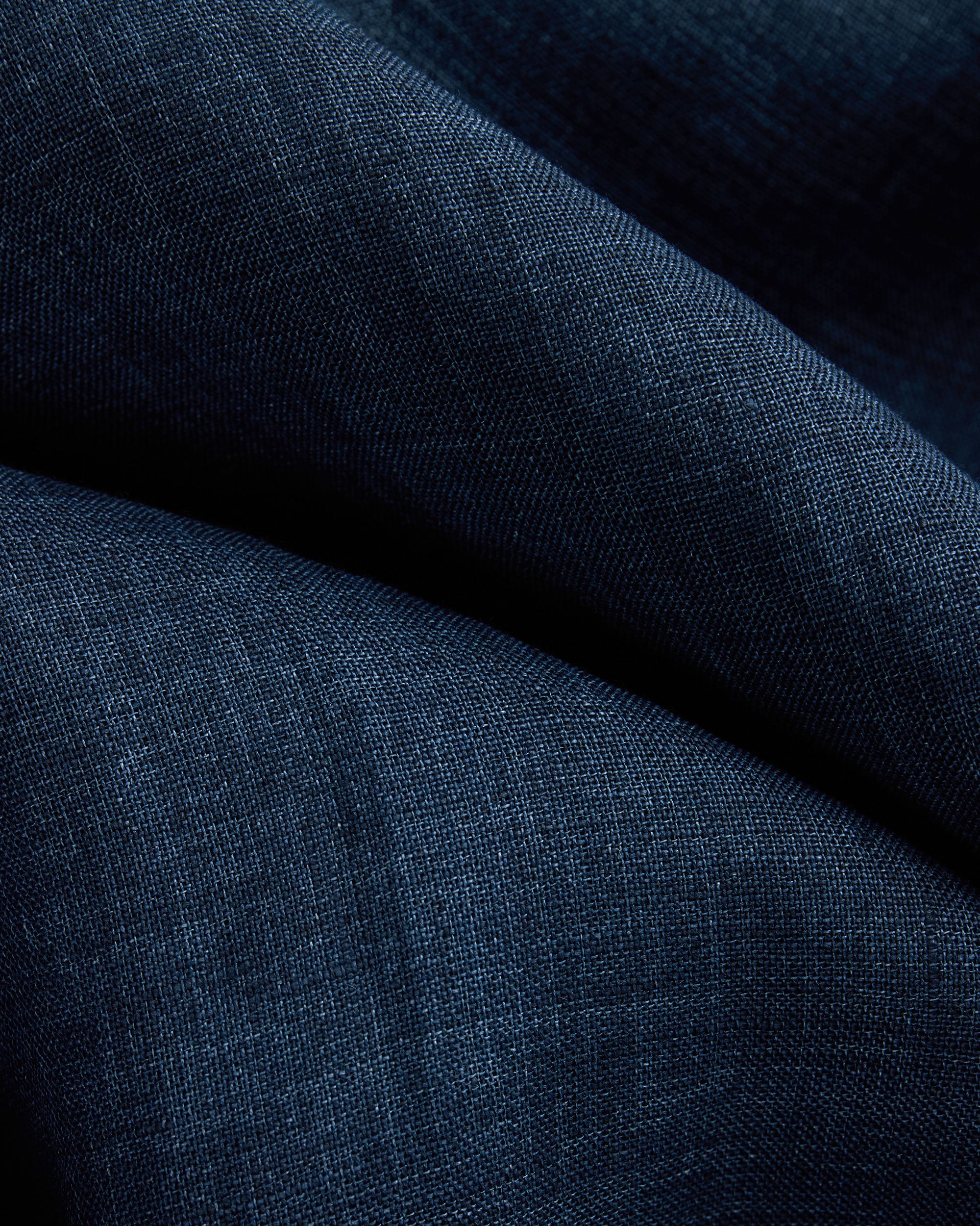 Made-in-USA Thomas Mason Navy Linen Shirt - Classic Fit