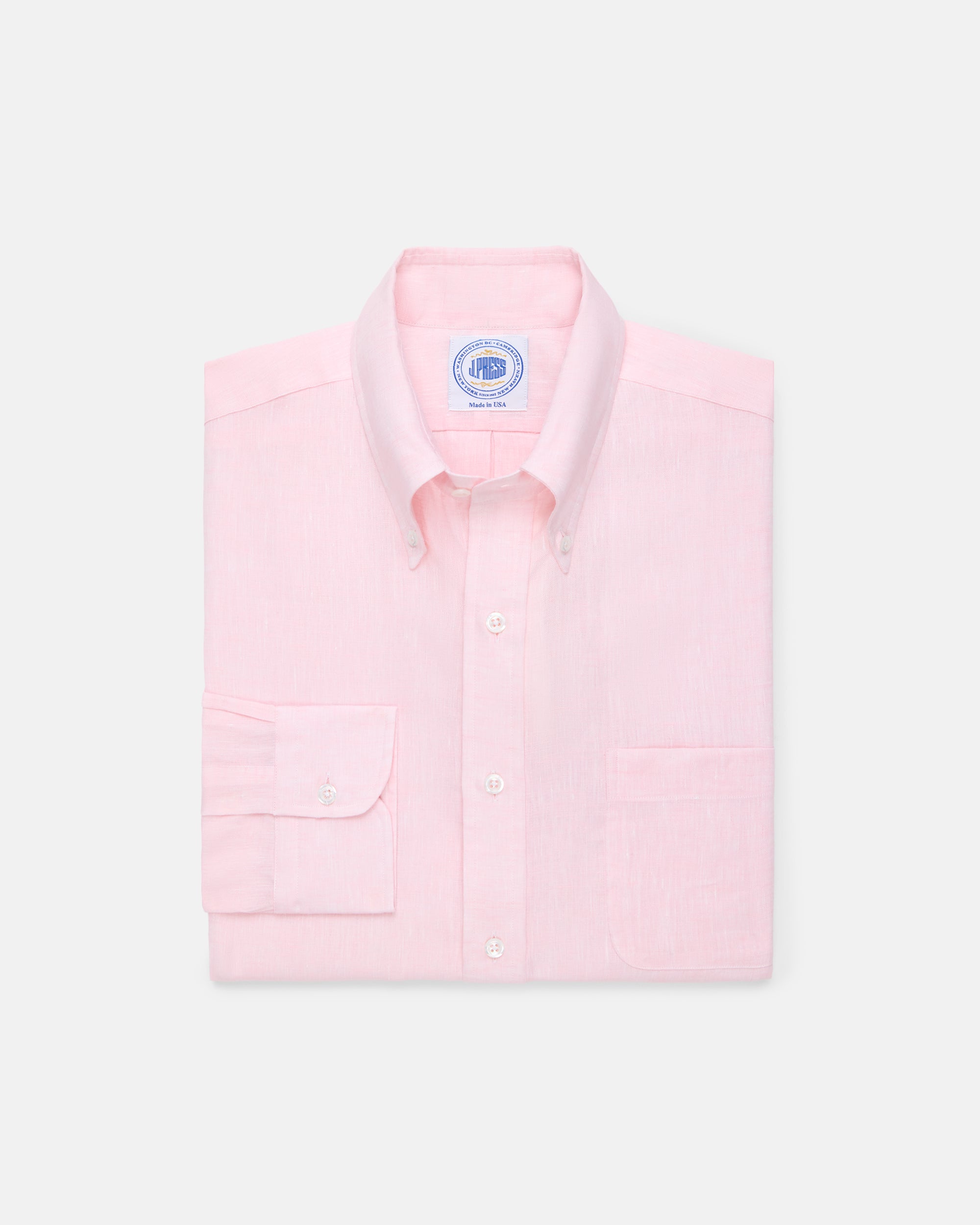 A PRESSE　Buttondown Shirts Classic Dress Shirt - Pink Oxford W/ Flap Pocket | J. Press