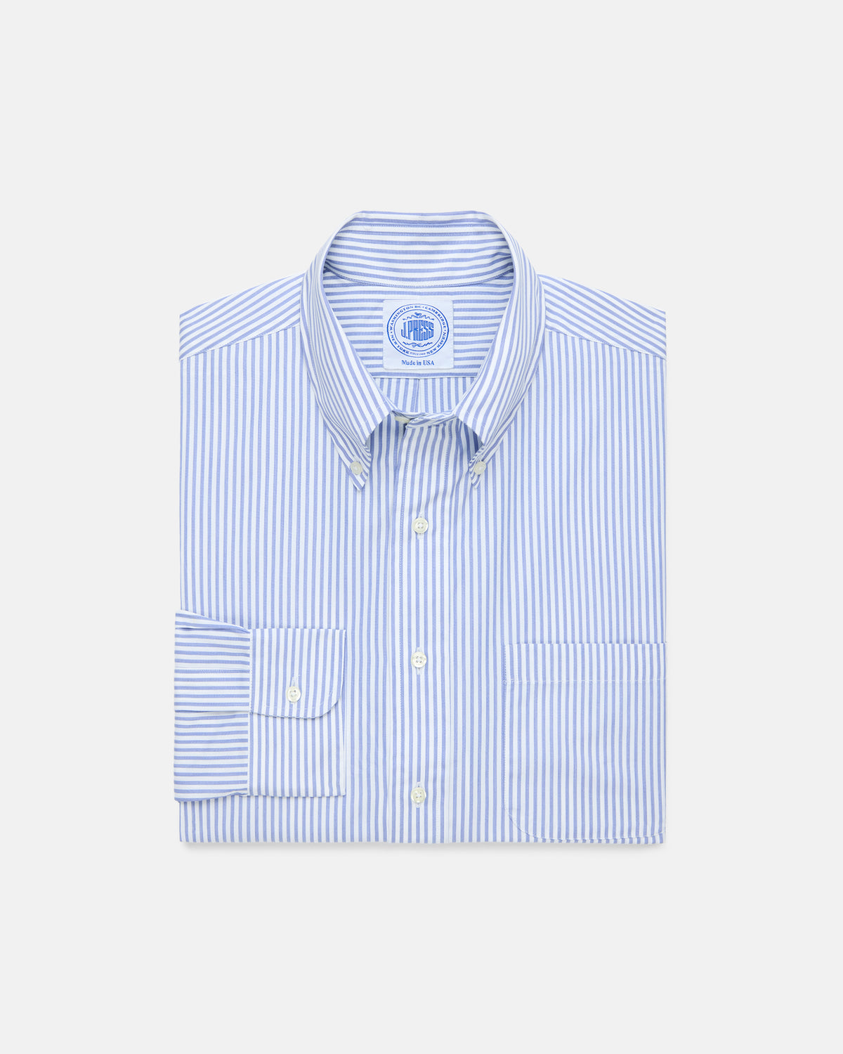 Made-in-USA Broadcloth Bengal Stripe Dress Shirt