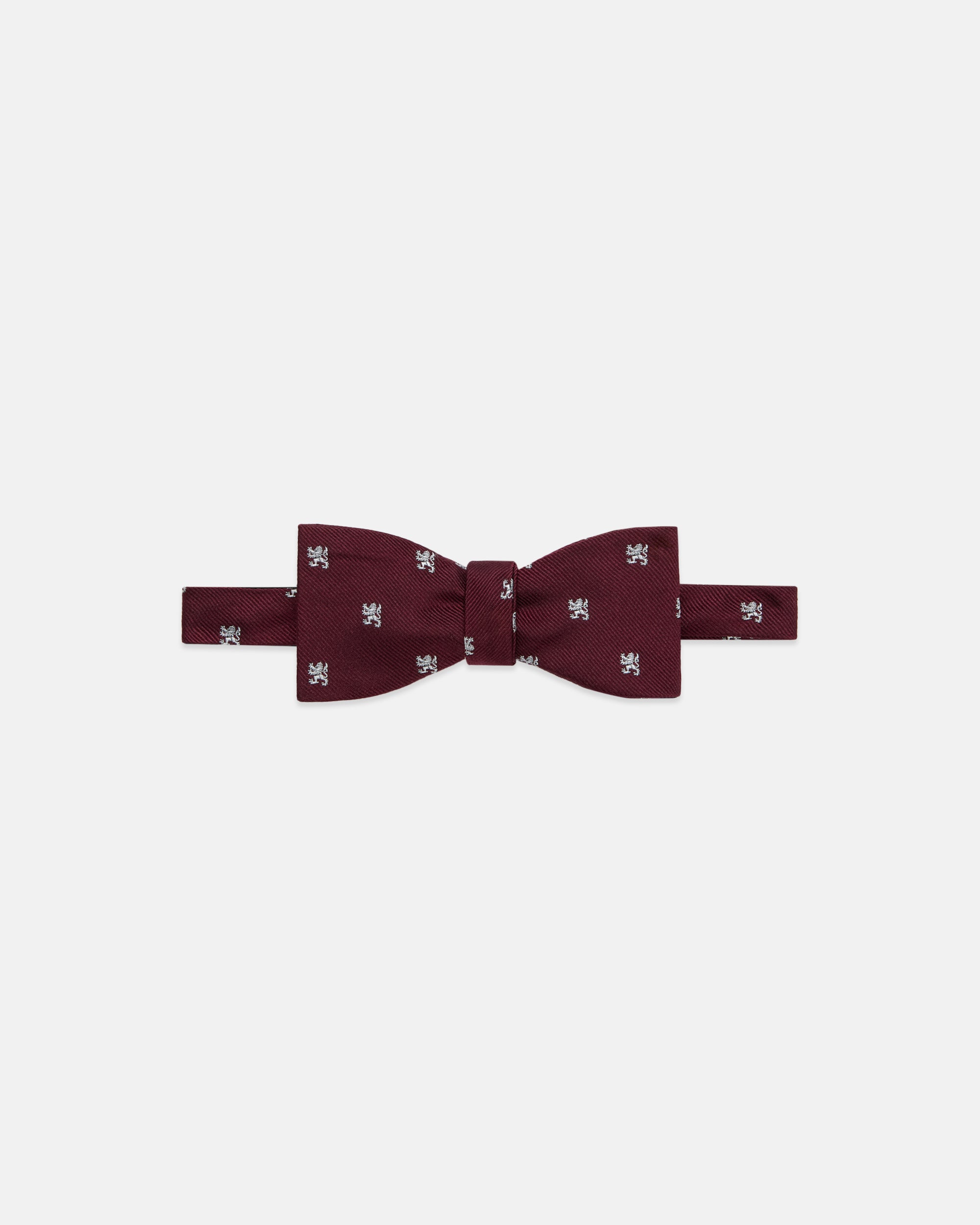 Made-in-UK Burgundy Griffin Club Bow Tie
