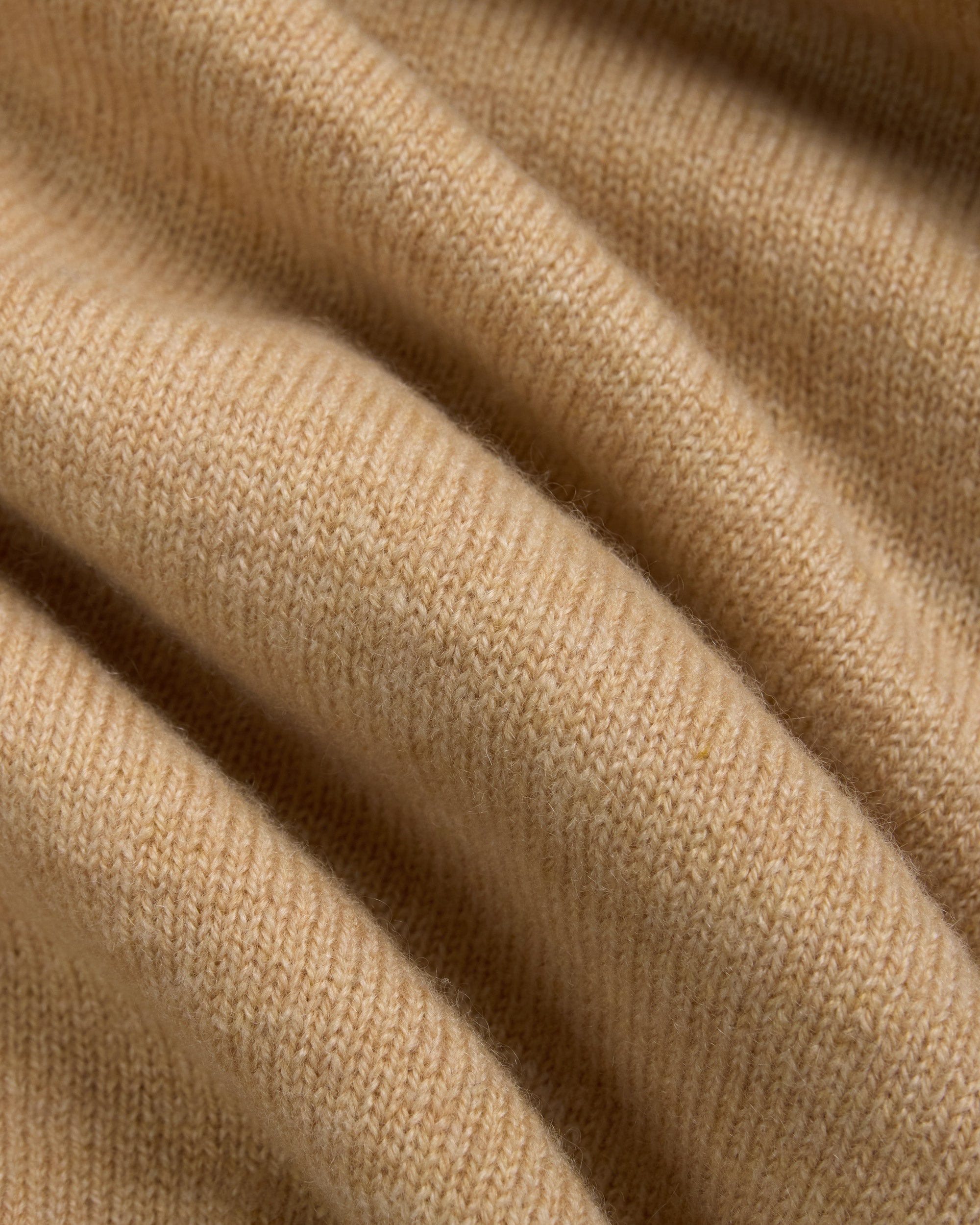 Made-in-Italy Tan Cashmere Long Sleeve Polo