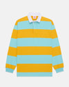 Made-in-USA Aqua & Gold Guard Stripe Cotton Rugby