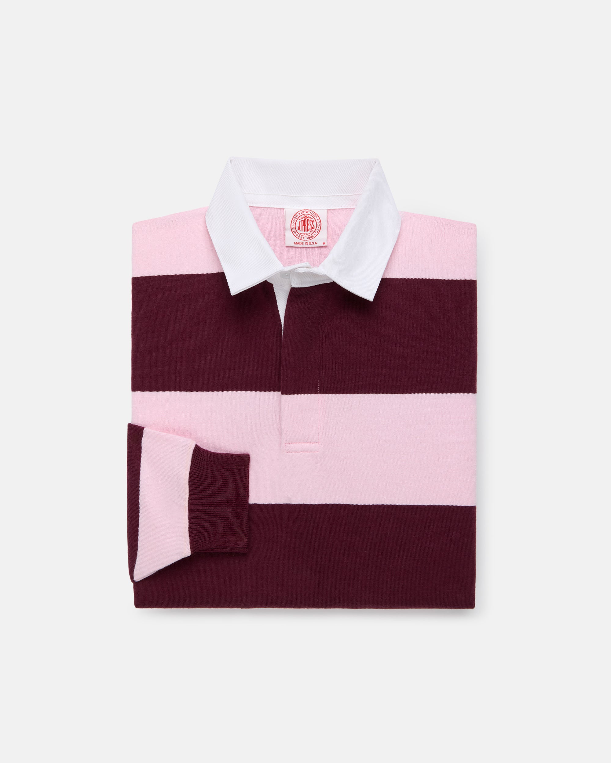 Made-in-USA Pink Guard Stripe Cotton Rugby