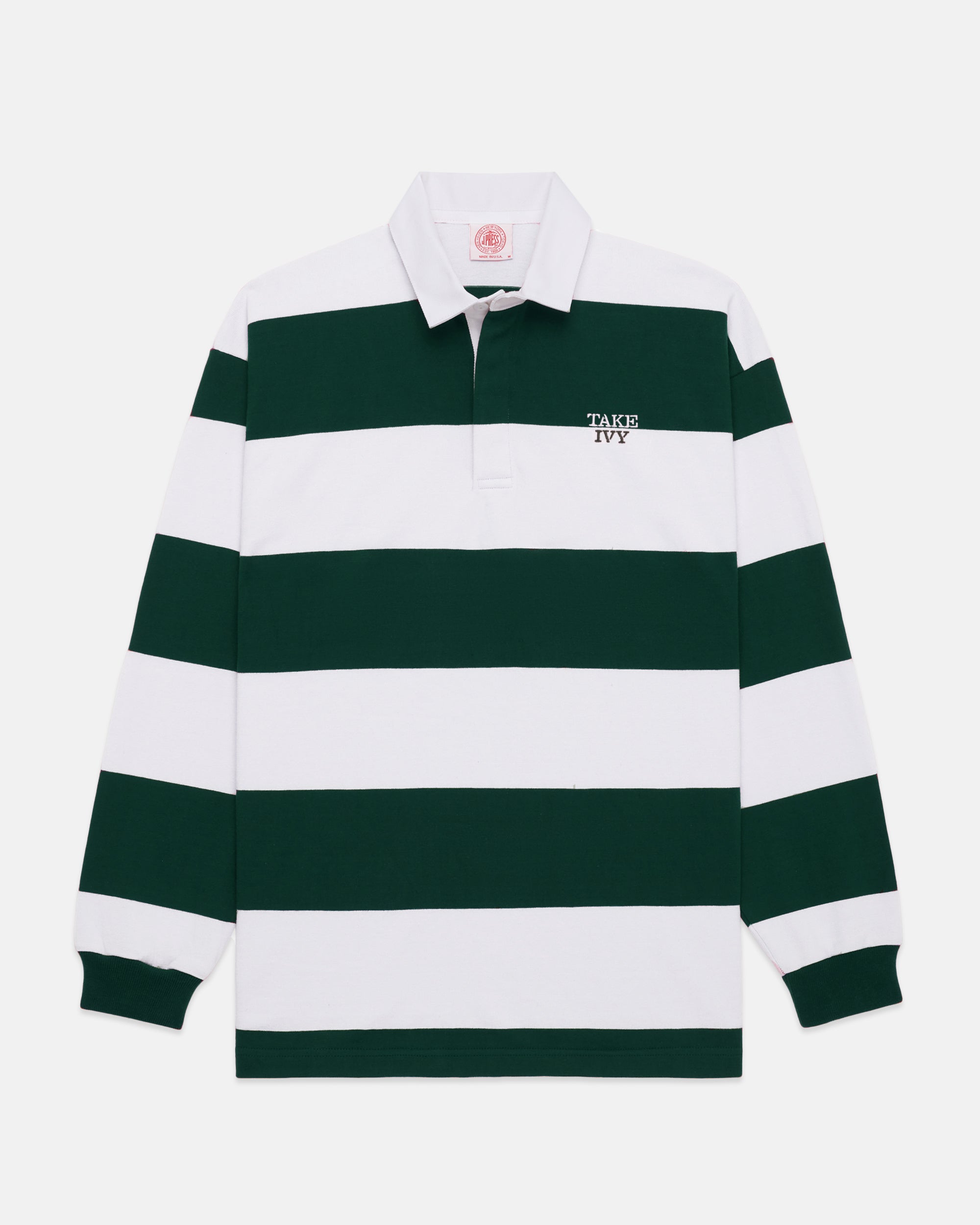 Made-in-USA Take Ivy Green Guard Stripe Cotton Rugby