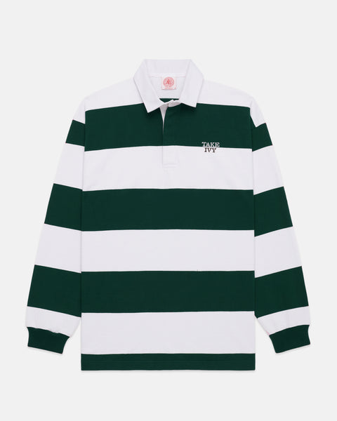 Made-in-USA Take Ivy Green Guard Stripe Cotton Rugby