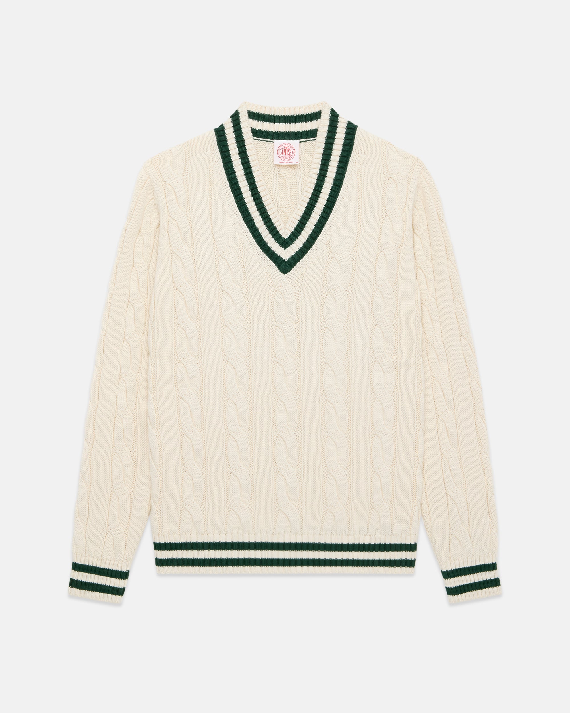 Ecru & Hunter Cotton Cricket Sweater