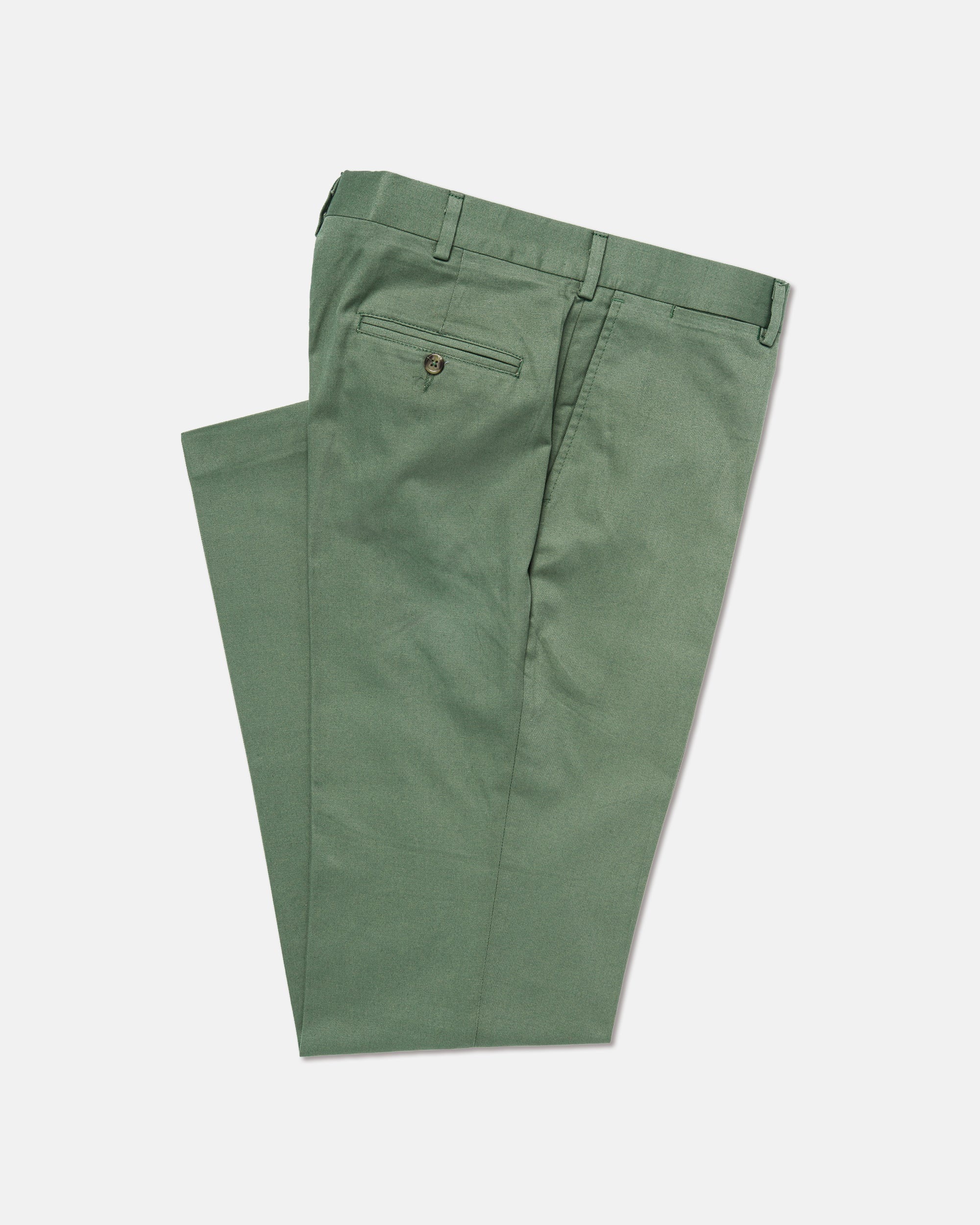 WASHED TWILL CHINO CLASSIC TROUSERS - GREEN