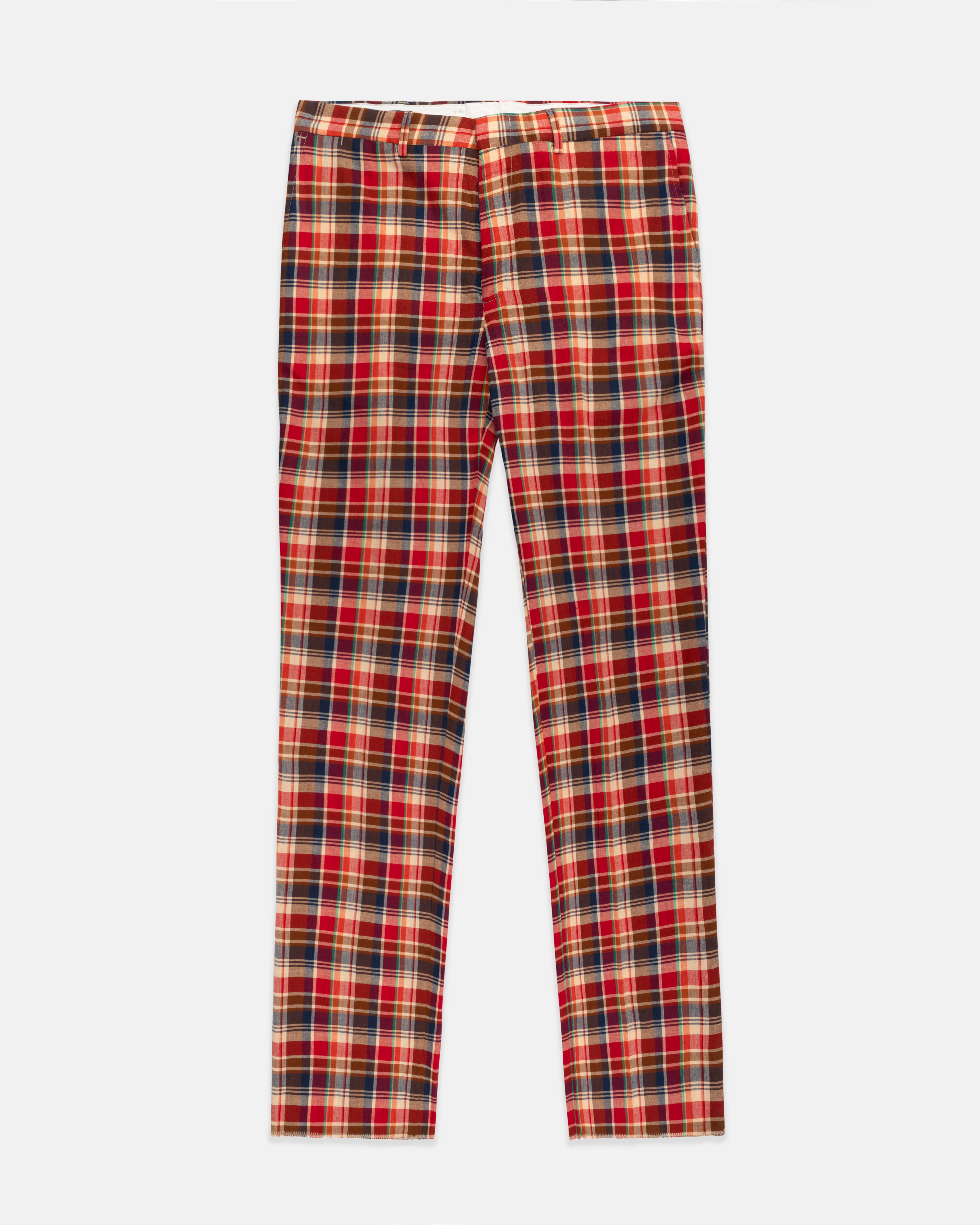 Made-in-USA Brown & Red Authentic Madras Trouser | J. PRESS