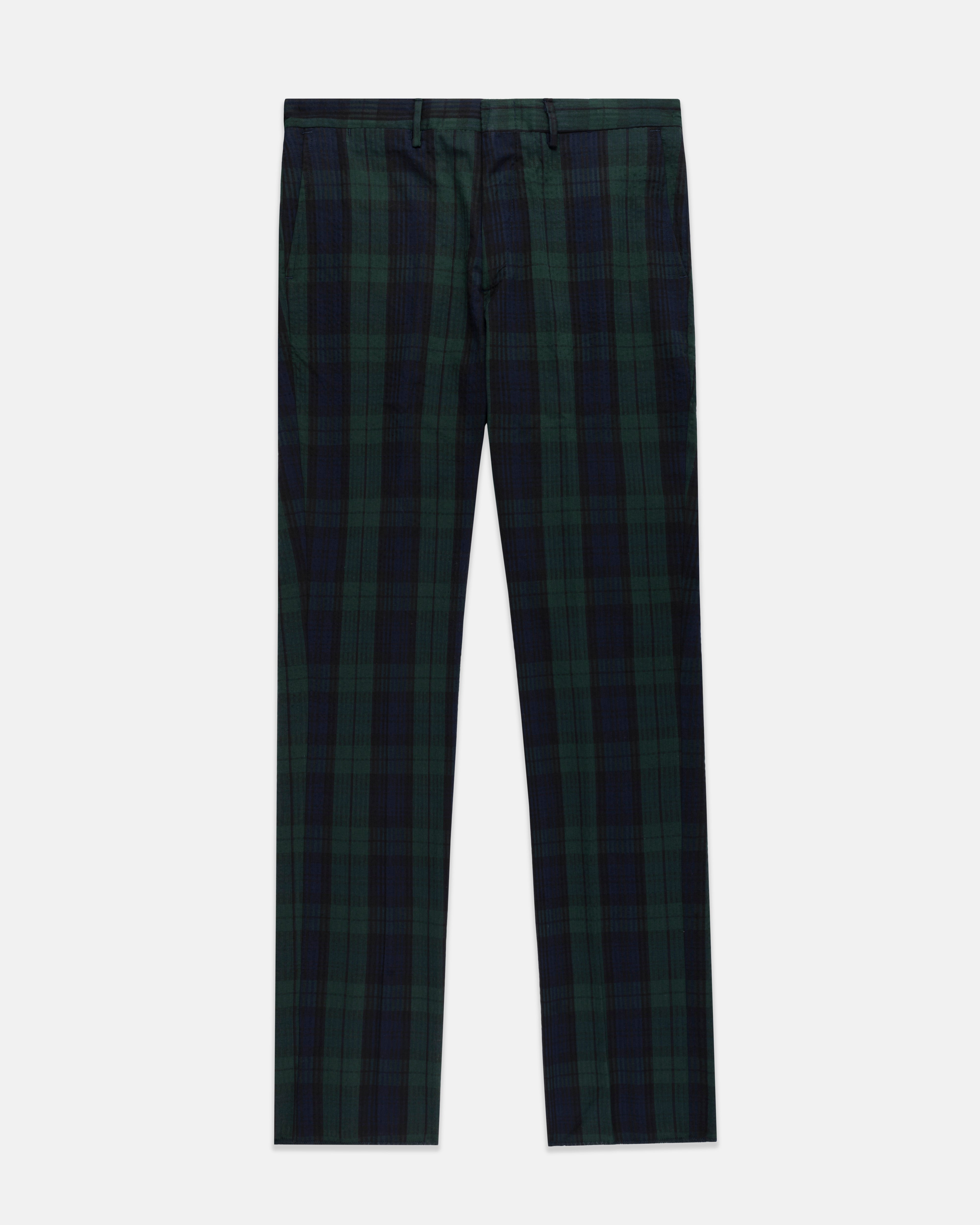 Made-in-USA Blackwatch Tartan Seersucker Trouser