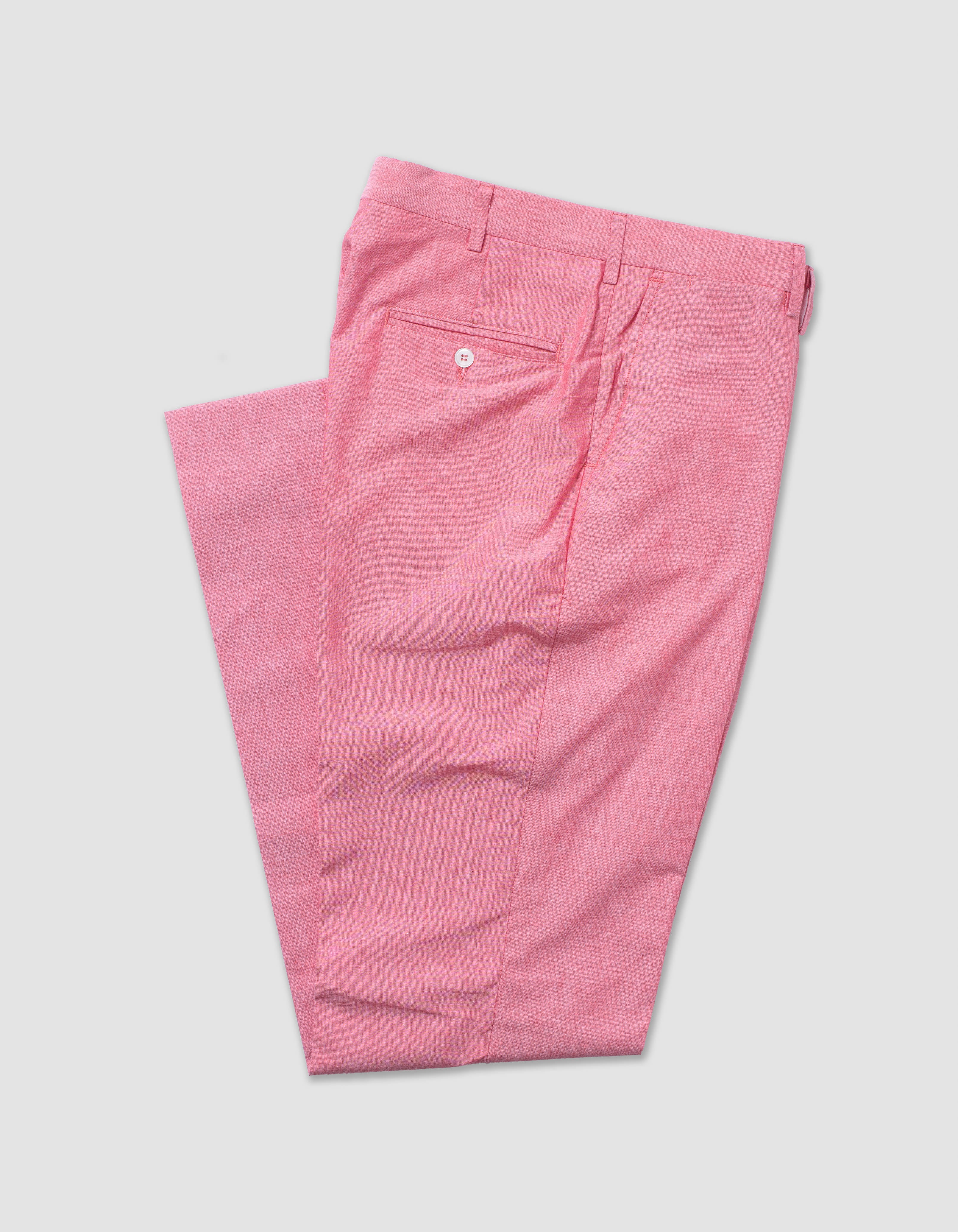 Made-in-USA Pink Cotton Chambray Trouser