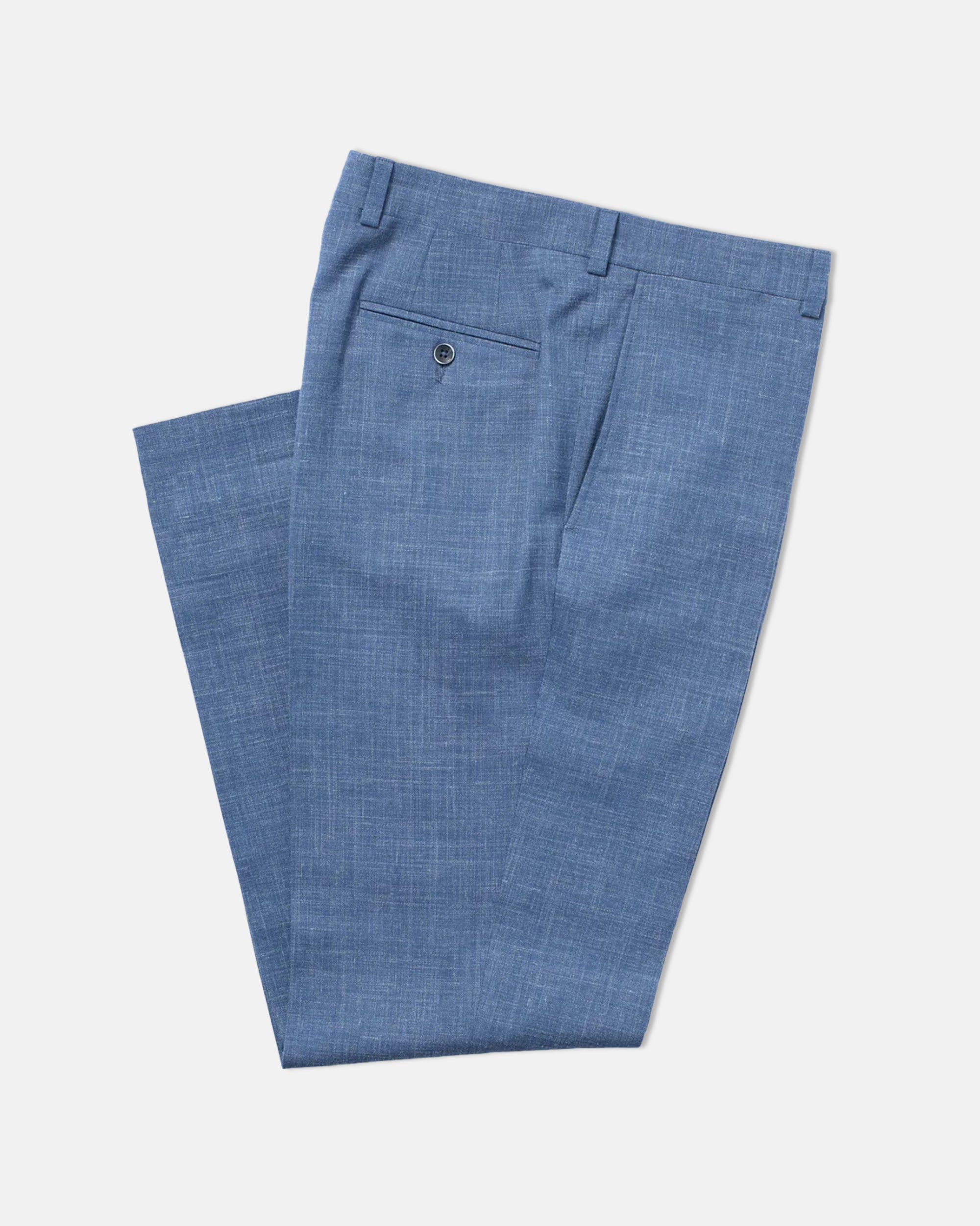 Made-in-Canada Medium Blue Crash Linen Trouser