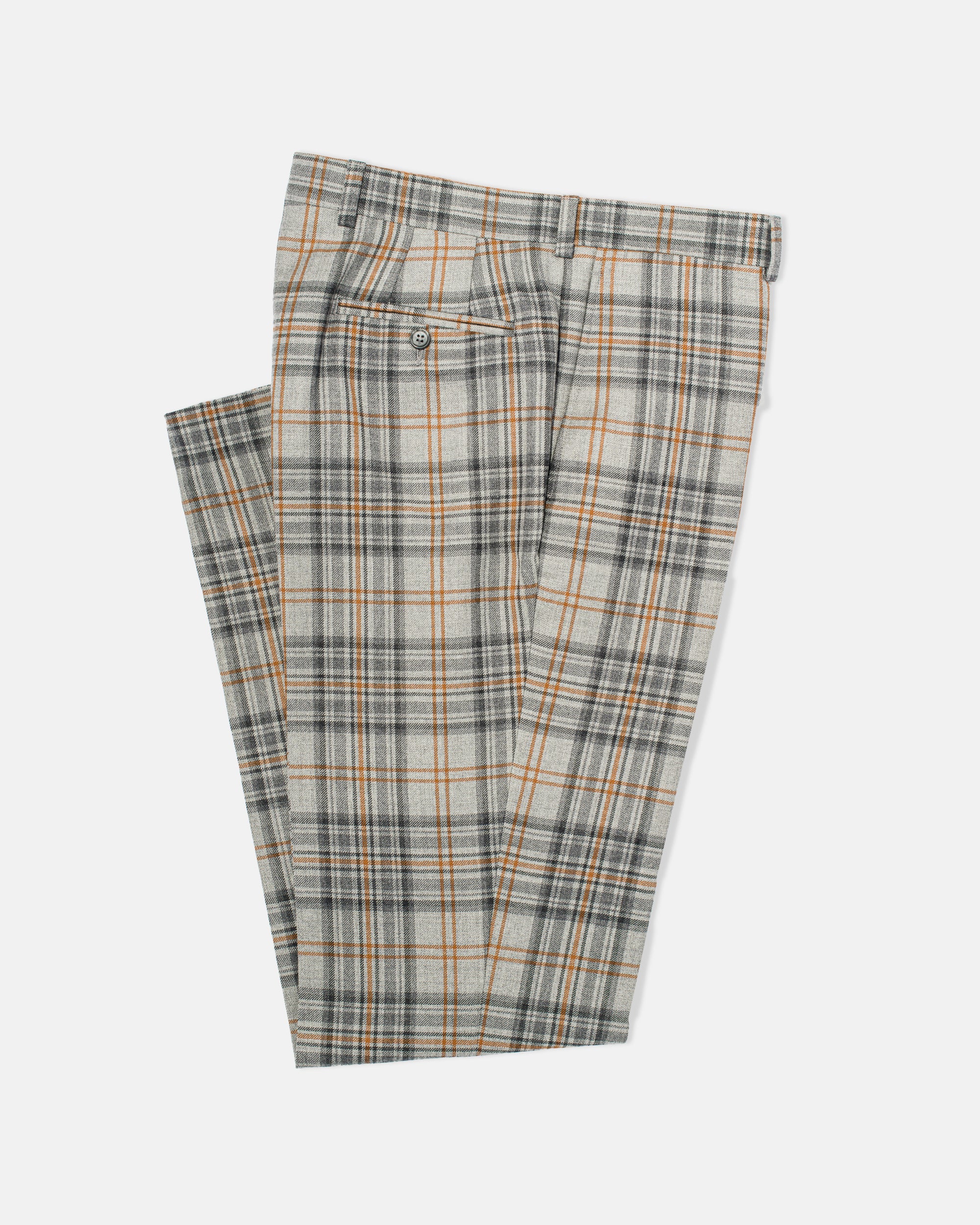 その他 MASU   BLEACHED PLAID PAINTER PANTS 46 Grey Plaid Trousers - Classic Fit | Men's Dress Pants | J. Press