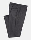 Made-in-Canada Charcoal Tic Weave Wool Trousers