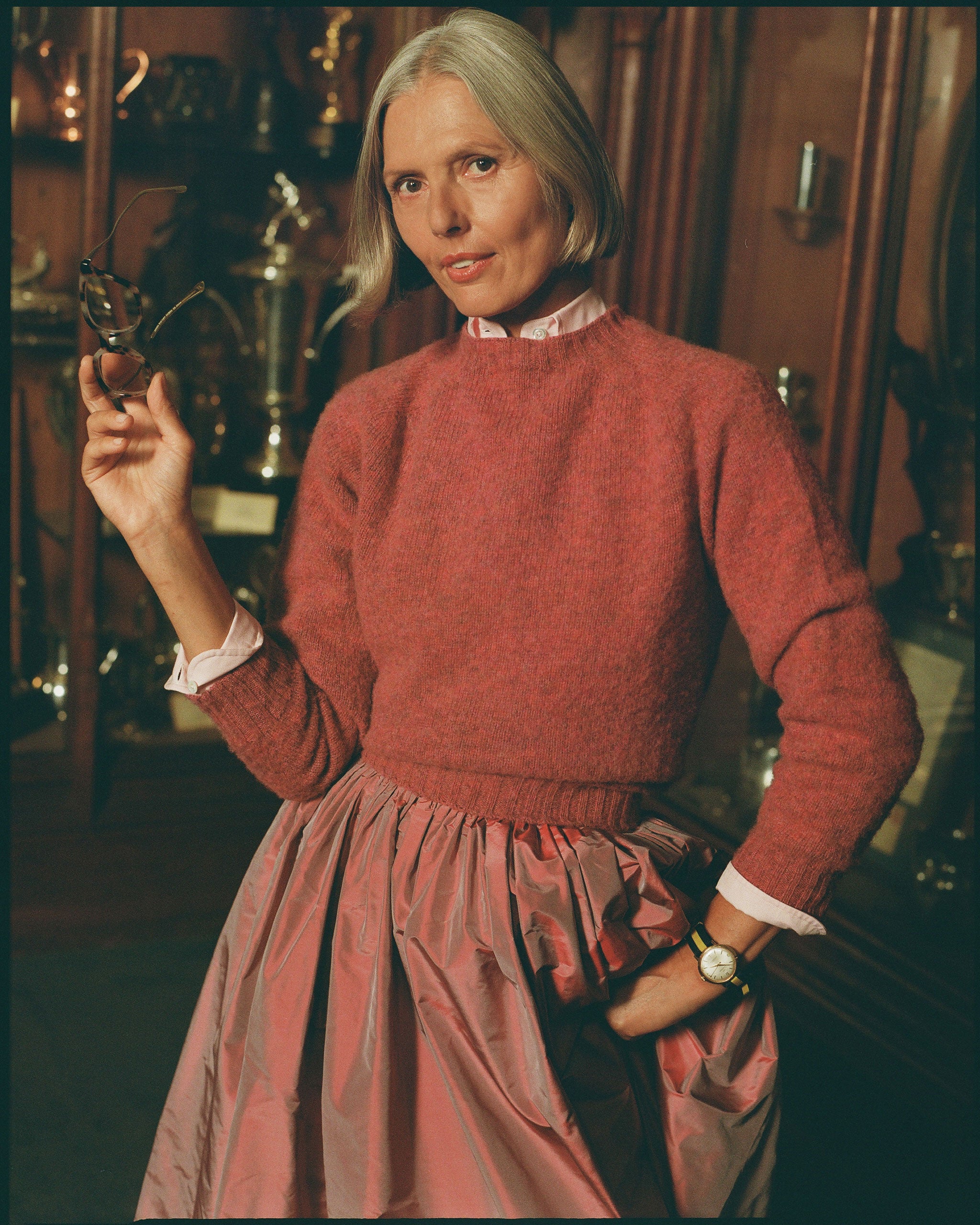 Made-in-Scotland Women's Dark Pink Shaggy Dog Sweater