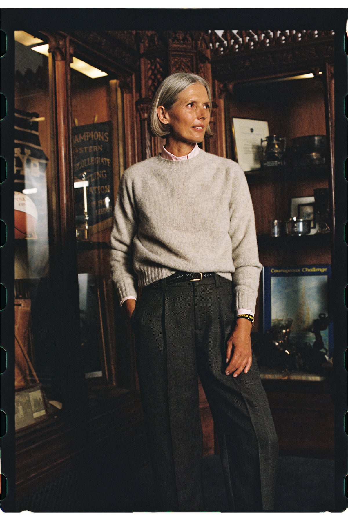 Women's Brown Wool Slouchy Pant