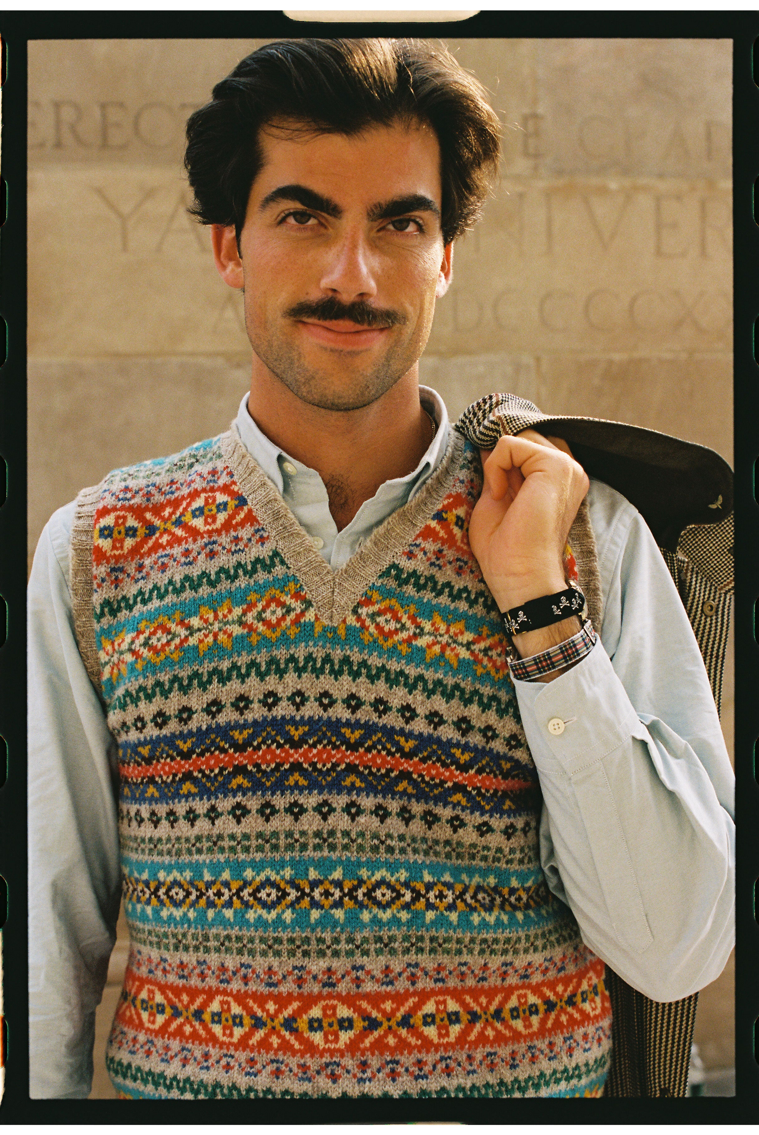 Made-in-Scotland Ivory Fair Isle Sweater Vest