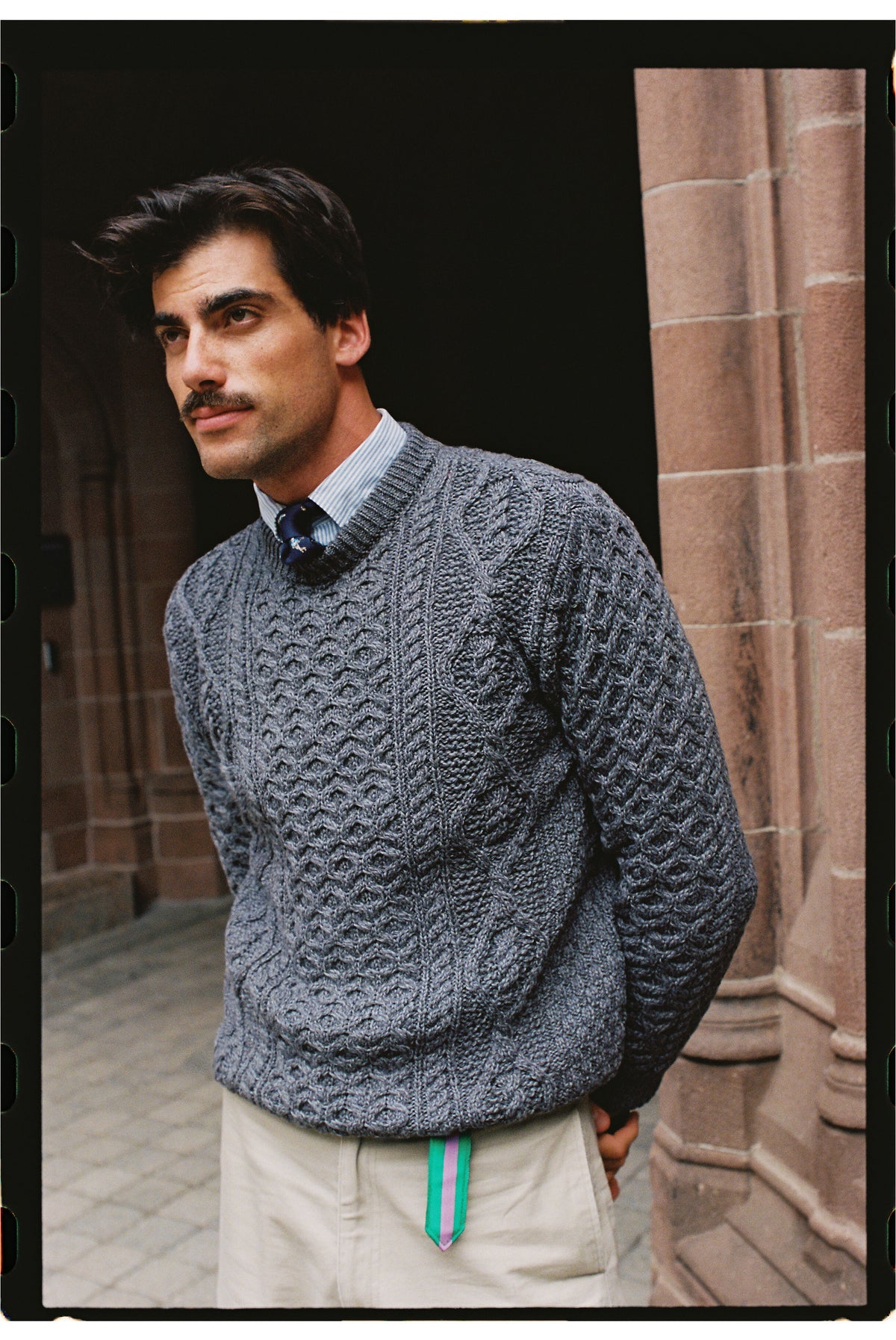 Made-in-Ireland Charcoal Aran Fisherman's Sweater