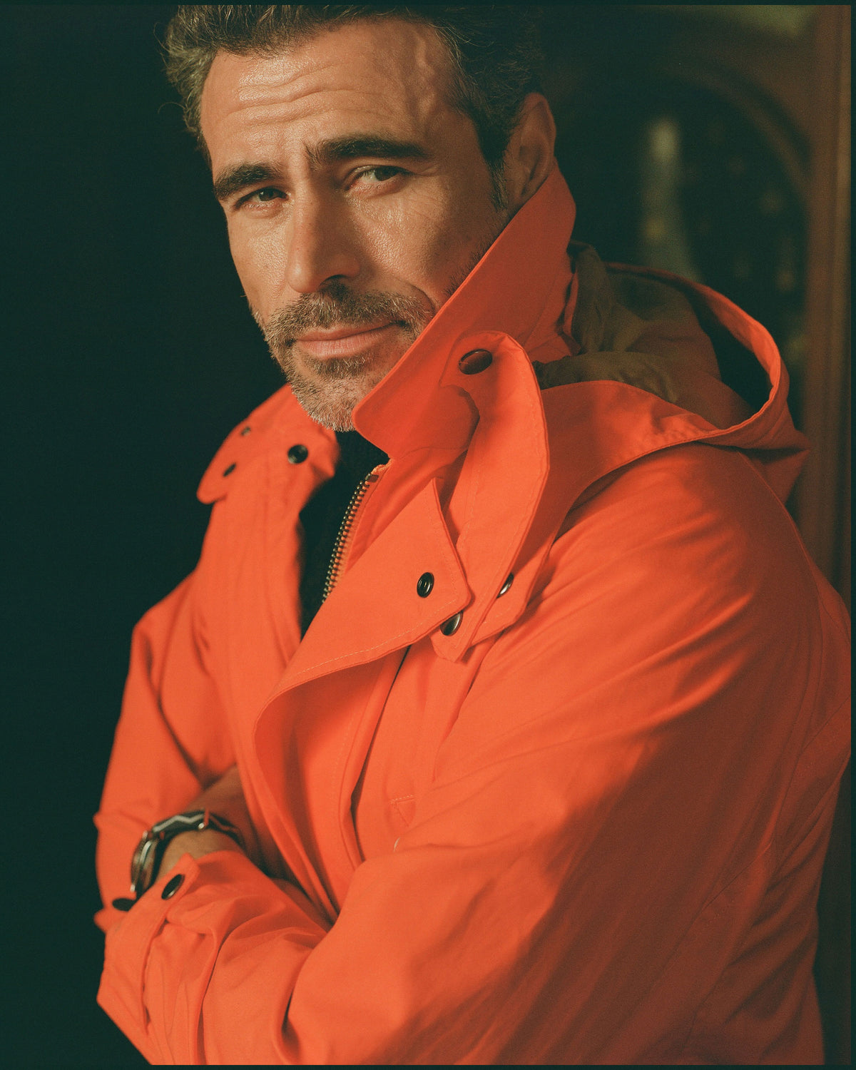 Made-in-England Orange Ventile Cotton Stanley Parka