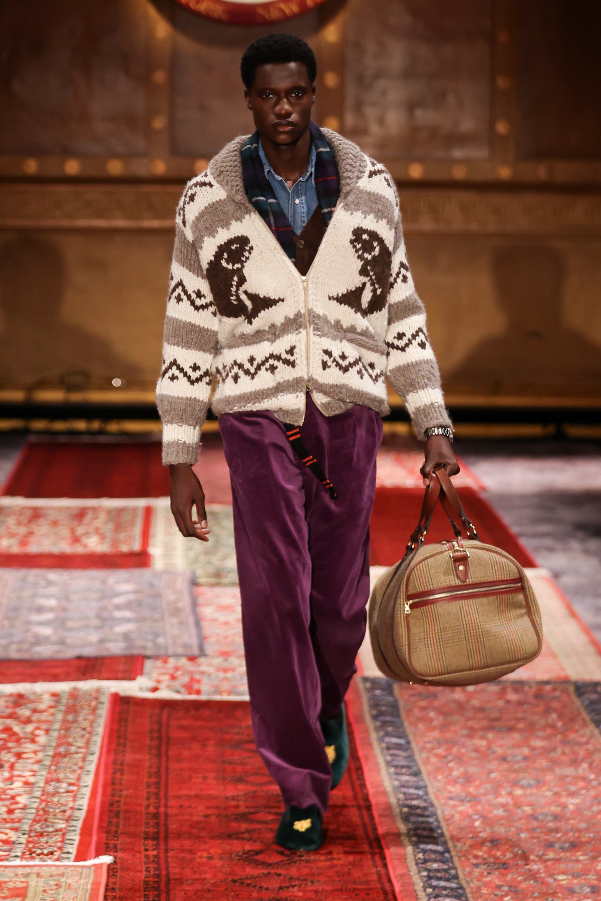 Made-in-England Brolive Plaid Tweed Duffle Bag