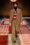 Made-in-USA Brown Prince of Wales Cheviot Tweed Trouser
